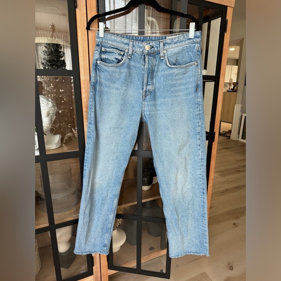 rag & bone maya high rise ankle straight jeans light wash raw hem - Picture 11 of 11